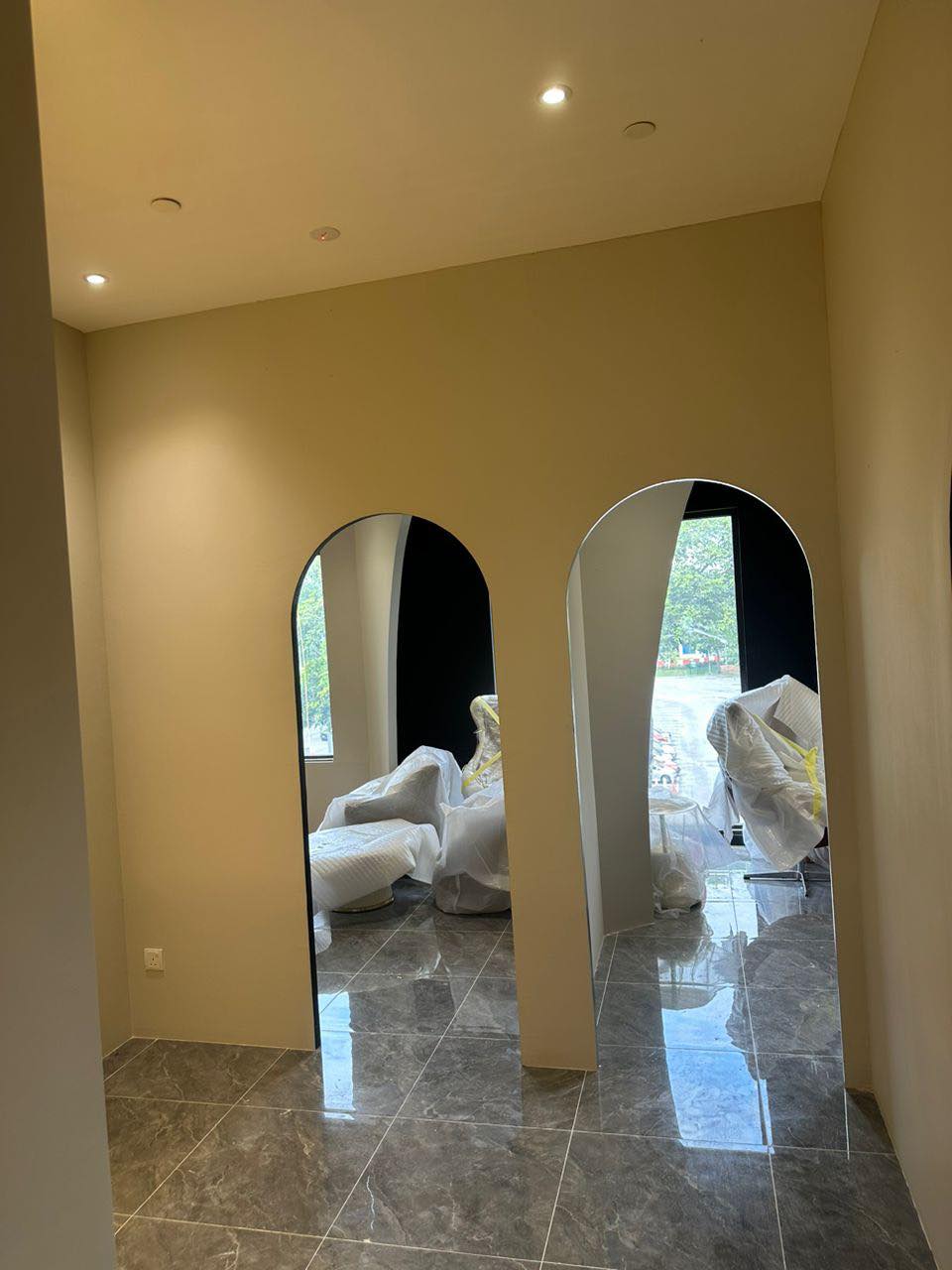 Concealed ceiling cove lighting Puchong beauty salon fit-out — concealed ceiling cove lighting