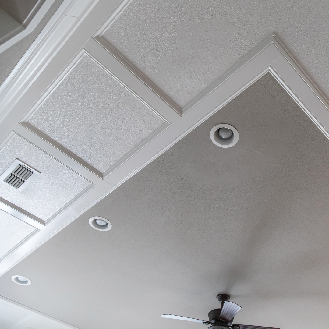 Multi-Layered Tray Ceiling Design in Dining Room